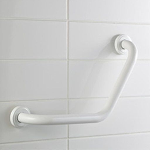 Corner bathtub handle ⌀ 25 mm, 22 × 22 cm PRO Bisk, white steel