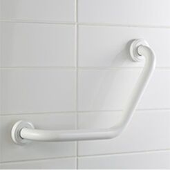 Soporte de bañera en ángulo ⌀ 25 mm, 22 × 22 cm PRO Bisk, acero color blanco