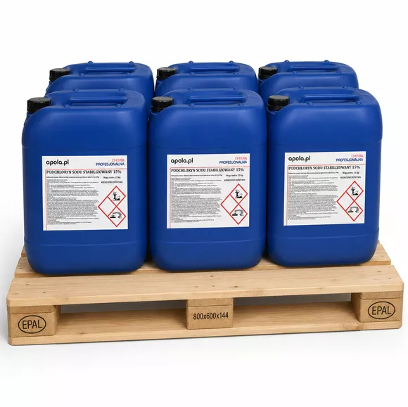 Stabilized sodium hypochlorite 150 kg (6 × 25 kg canister)