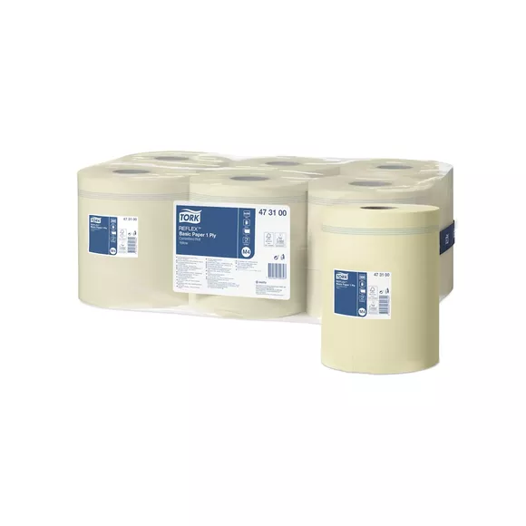 Paños de papel para suciedad ligera Tork Reflex 6 unidades 1 capa 300 m celulosa amarilla