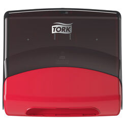 Contenedor plegable de trapos Tork de plástico rojo y negro