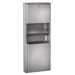 KWC Rodan surface-mounted paper towel dispenser, liquid soap dispenser, and waste container