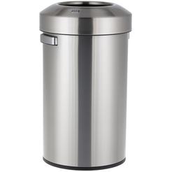 Waste bin 60 liters open lid Merida steel matt