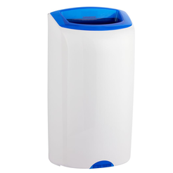 Cesto de basura de 40 litros Merida TOP, plástico blanco y azul