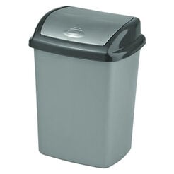 Müllbehälter 25 Liter Curver DOMINIK Kunststoff silber-grafit