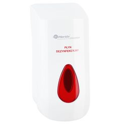 Dispenser na dezinfekciu vo spreji pre náplne Merida TOP 1 liter plast bielo-červený
