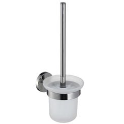 Escobilla de inodoro colgante KWC FIRMUS, acero inoxidable pulido + vidrio mate