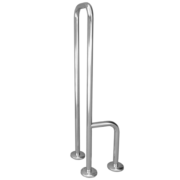 Uchwyt dla niepełnosprawnych 3-podporowy podłogowy lewy ⌀ 25 stal połysk