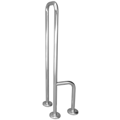 Standing handrail for disabled ⌀ 25 left polished steel