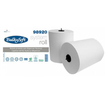 Papírový ručník v roli Bulkysoft Autocut 6 ks. 2 vrstvy 150 m bílý celulóza