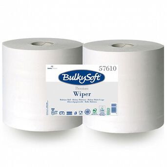 Paños de papel en rollo Bulkysoft Premium 2 unidades 2 capas 300 m celulosa blanco