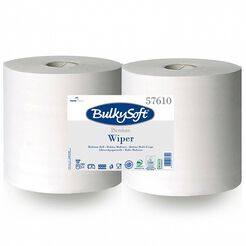Papierhandtuchrolle Bulkysoft Premium, 2 Stück, 2-lagig, 300 m, weißes Zellstoff