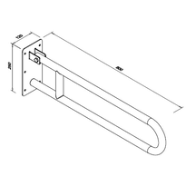 Poręcz dla niepełnosprawnych uchylna ⌀ 32 80 cm stal biała