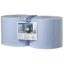 Industrielle Papierwischtücher in großer Rolle für schwierige Verschmutzungen Tork 2 St. 3-lagig 119 m blaue Zellulose