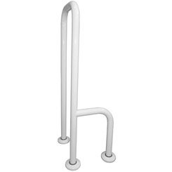 Dreifach bodenmontierter Duschgriff links, Durchmesser 32 Faneco, weißer Stahl