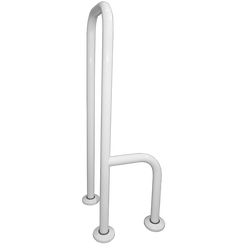 Dreifach bodenmontierter Duschgriff links, Durchmesser 32 Faneco, weißer Stahl