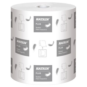 Papierhandtuchrolle Katrin Plus M 6 Stück 2-lagig 100 m weiß Zellulose