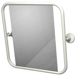 Nastavitelný sklopný zrcadlo pro osoby se zdravotním postižením Faneco ⌀ 25 mm, 60 × 60 cm, ocel bílá