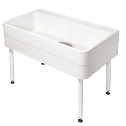KWC utility sink with shelf and sludge trap KWC 1100 × 300/800 × 700 mm, white