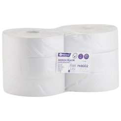 Toilettenpapier Merida Klasik 6 Rollen 1-lagig 480 m Durchmesser 28 cm weiß Altpapier