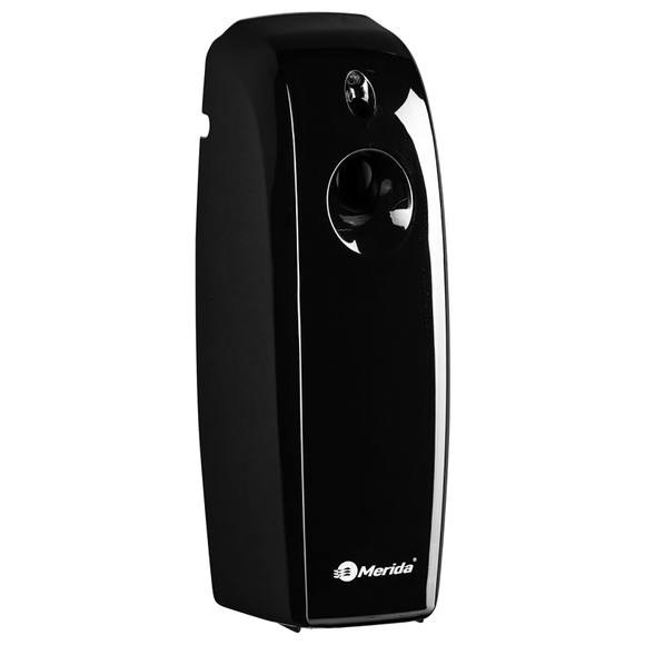 Elektroniczny dozownik zapachów w czarnej  obudowie do eleganckich toalet Merida COMO