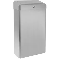 Cesto de basura con tapa oscilante de 30 litros Sanitario Afilado, acero inoxidable mate