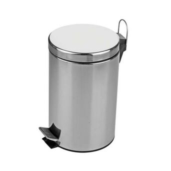 12 liter round EKAplast trash can in matte steel