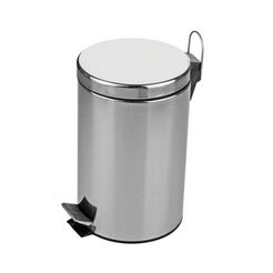12 liter round EKAplast trash can in matte steel