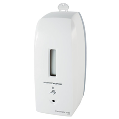Dispensador automático de jabón líquido y desinfectante Bisk MASTERLINE ak1 500 ml, plástico blanco ABS