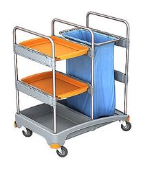 Carro de limpieza: 2 × estante, bolsa de 120 litros TSZ0013 Splast