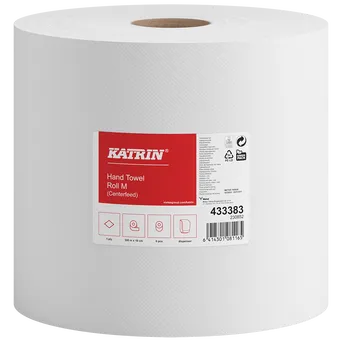 Rollo de toallas de papel Katrin Basic Hand Towel Roll M de 300 m, 6 unidades, 1 capa, papel reciclado blanco