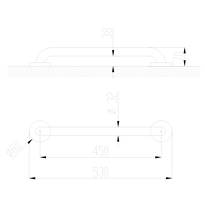 Poręcz łazienkowa prosta 450 mm Faneco stal szlachetna matowa