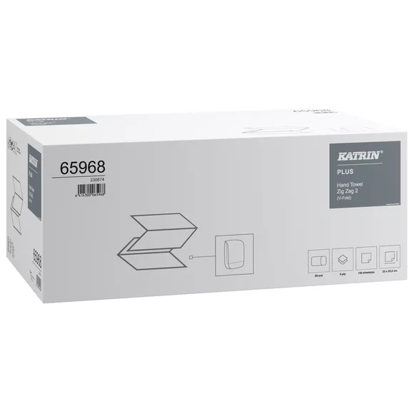 65968 Katrin Plus ręczniki ZZ super białe 20 x 150 listków 2-warstwowe