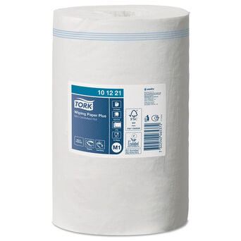 Paño de papel en rollo mini para suciedad mediana Tork blanco 11 unidades 2 capas 75 m celulosa blanca + papel reciclado