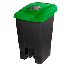 Koš s otevíráním pedálem na kolečkách 110L Zelený