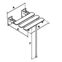 Wymiary uchylnego siedzenia montowanego naściennie do prysznica dla osób niepełnosprawnych