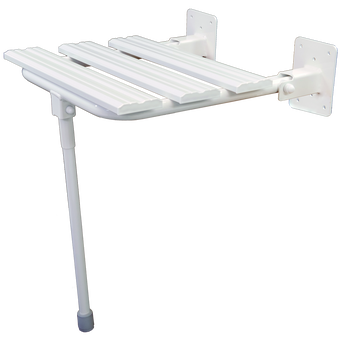 Duschsitz mit klappbarem Sitz und einem Bein mit einem Durchmesser von 25 mm, Faneco, weißer Stahl