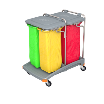 Quadruple waste bin 4 x 70 liters with TSO-0022 Splast covers