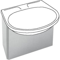 Cubierta para lavabos KWC ANIMA 542 × 410 × 244 mm