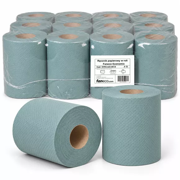 Faneco Economic Paper Towel Roll Green 12 pcs 1 layer 60 m recycled paper