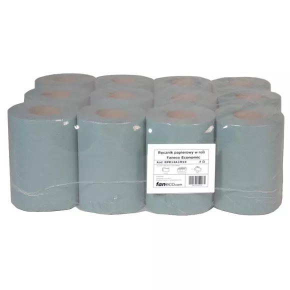 Ręcznik papierowy w rolce Faneco Economic 12 szt. 1 warstwa 60 m zielona makulatura