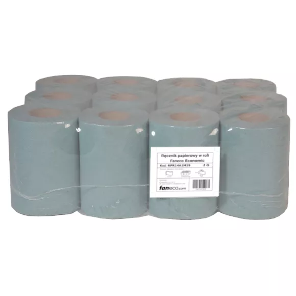 Ręcznik papierowy w rolce Faneco Economic 12 szt. 1 warstwa 60 m zielona makulatura