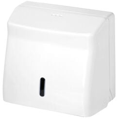 Dispensador de toallas de papel ZZ o toallas en rollo STANDARD, plástico blanco ABS