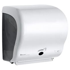 Automatický dávkovač papierových utierok v rolke Merida Maxi, biele ABS plast
