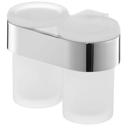 2 mocowane naściennie szklanki łazienkowe Bisk FUTURA Silver