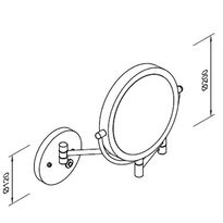 Chromowane naścienne hotelowe lusterko kosmetyczne z podświetleniem