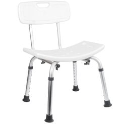 Shower stool with backrest Bisk PRO rectangular white