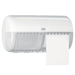 Dávkovač na toaletný papier pre dve rolky Tork, biele ABS plast
