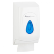 Pojemnik na papier toaletowy w listkach Merida TOP plastik biało - niebieski