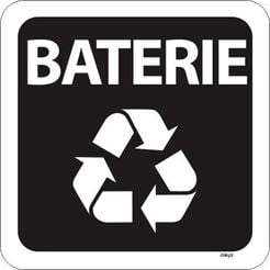 Etiqueta para el contenedor de baterías cuadrada